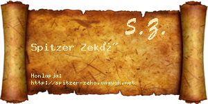 Spitzer Zekő névjegykártya